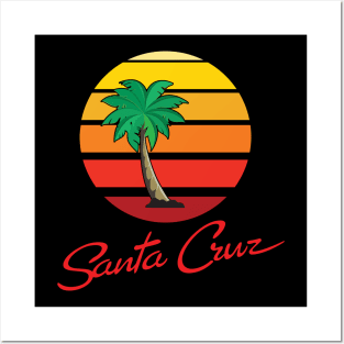 Surf City Santa Cruz Logo with Palm Classic OP Style Posters and Art